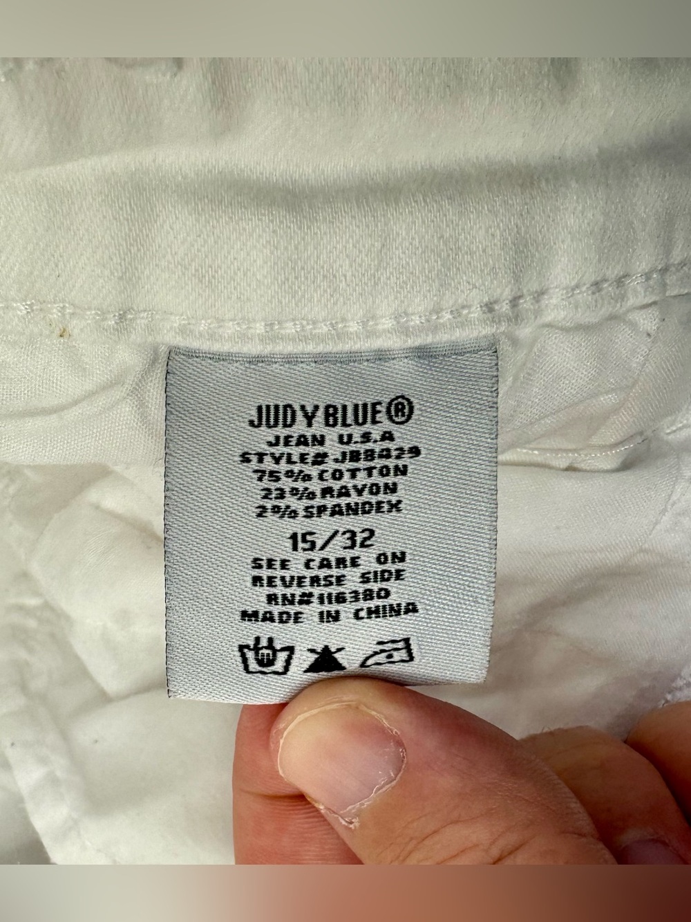 Judy Blue Jeans Womens 15/32 White Mid Rise Skinny Fit Stretchy Waist - Picture 5 of 12